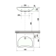 Lavabo PMR Mio sans obstacle 64x55 cm trou pour robinetterie au milieu