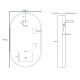 Miroir ovale avec LED/capteur 54x94cm