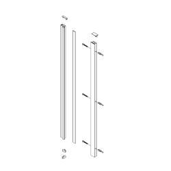 Profilé chrome pour paroi de douche 195cm