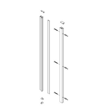 Profilé chrome pour paroi de douche 195cm