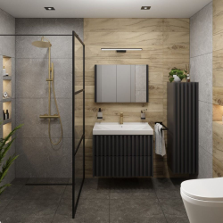 Meuble NOIR & lavabo 60x56x45cm