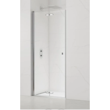 Porte de douche 90x196cm pliante anticalcaire avec profilé chrome
