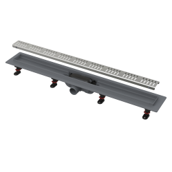 Caniveau de douche avec rebord pour grilles perforées 65cm