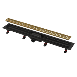 Caniveau de douche avec rebord pour grilles perforées 65cm