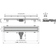 Caniveau de douche avec rebord pour grille double face 650mm