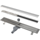 Caniveau de douche avec rebord pour grille double face 650mm
