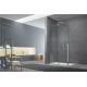 Set complet porte douche coulissante verre transparent 120x200, profilé Chrome