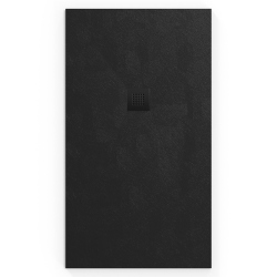 Receveur de douche Alek B-Way 160x90 en marbre coulé, Blanc