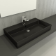 Lavabo Infinitio 80,5x46,5 cm avec trou, Noir Mat