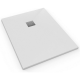 Alek Receveur de douche rectangulaire 100 x 80 cm avec siphon, en marbre coulé , Blanc (SATALEK10080B-S)