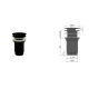 Bonde lavabo 5/4", métal sans trop-plein, Noir Mat