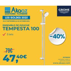 Ensemble de douche 3 jets Tempesta 100, Chrome