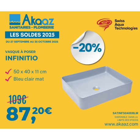 Swiss Aqua Technologies Infinitio Vasque à poser 50x39 cm, sans trop-plein, Marron mat (SATINF5039LBRM)