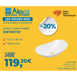 Swiss Aqua Technologies Vasque à poser Infinitio 61,5 x 36 x 15,5 cm sans trop-plein, blanc (SATINF61536)