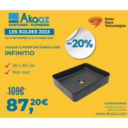 Swiss Aqua Technologies Infinitio Vasque à poser 50x39 cm, sans trop-plein, Marron mat (SATINF5039LBRM)