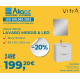 MEUBLE SDB AVEC MIROIR, LAVABO ET LED 59x61x39,5 BLANC