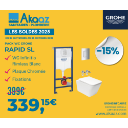 Pack WC : Rapid SL GROHE + WC square infintio rimless + fixations + plaque