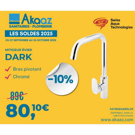 Mitigeur évier Dark avec bras pivotant, Chrome