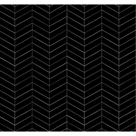 Revêtement mural KB60 244x122cm Chevron, Noir Brillant (PE)