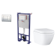 Pack WC : Bâti support SATAMS + WC Euro Céramique blanc + fixations + plaque