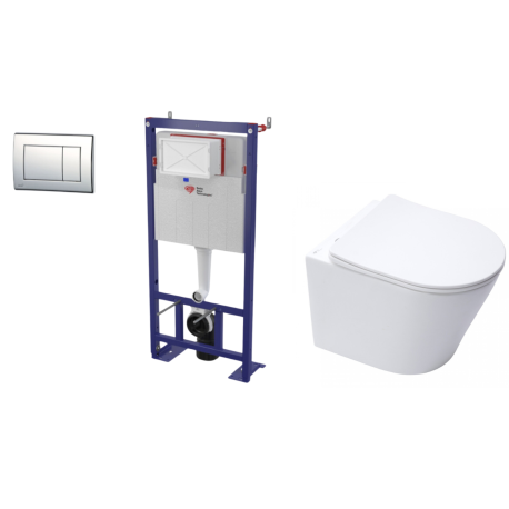 Pack WC : Bâti autoportant + WC Infinitio blanc mat