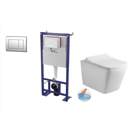 Pack WC : Bâti support + WC Square Infinitio blanc -SAT