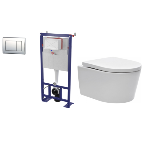 Pack WC : Bâti autoportant + WC Brevis blanc