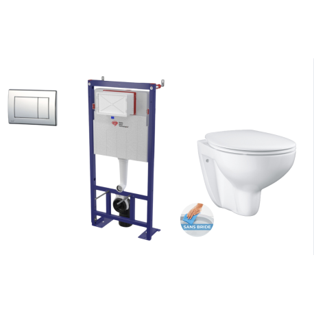 Pack WC : Bâti autoportant + cuvette Bau Céramique blanche