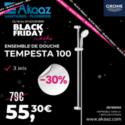 Ensemble de douche 3 jets Tempesta 100, Chrome