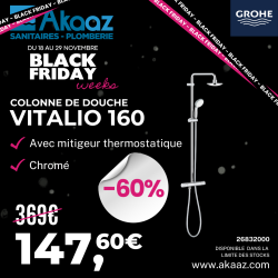 Colonne de douche thermostatique Vitalio Go System 160, Chrome