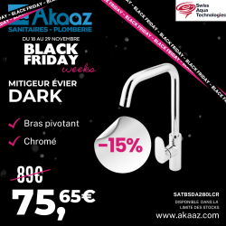 Mitigeur évier Dark avec bras pivotant, Chrome