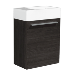 Meuble lave-main & lavabo Verona 46x26cm, Bois Foncé