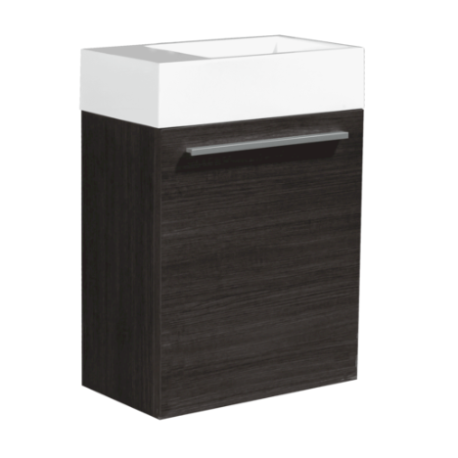 Meuble lave-main & lavabo Verona 46x26cm, Bois Foncé