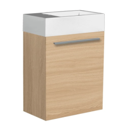 Meuble lave-main & lavabo Verona 46x26cm, Bois Foncé