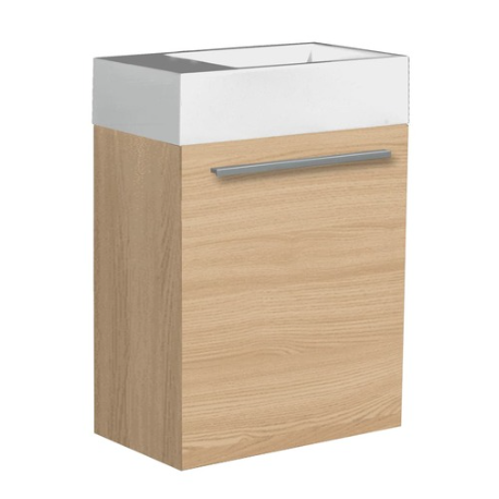Meuble lave-main & lavabo Verona 46x26cm, Bois Foncé