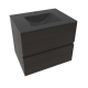 Meuble lave-main & lavabo Verona 46x26cm, Bois Foncé