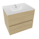 Meuble lave-main & lavabo Verona 46x26cm, Bois Foncé