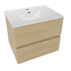 Meuble lave-main & lavabo Verona 46x26cm, Bois Foncé