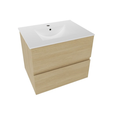 Meuble lave-main & lavabo Verona 46x26cm, Bois Foncé