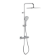 Colonne de douche thermostatique tête de douche carrée Ø20cm, Chrome