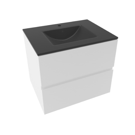 Meuble lave-main & lavabo Verona 46x26cm, Bois Foncé