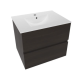 Meuble lave-main & lavabo Verona 46x26cm, Bois Foncé