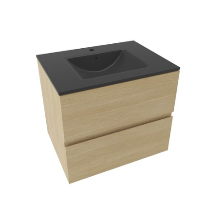 Meuble lave-main & lavabo Verona 46x26cm, Bois Foncé