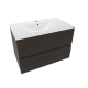 Meuble lave-main & lavabo Verona 46x26cm, Bois Foncé