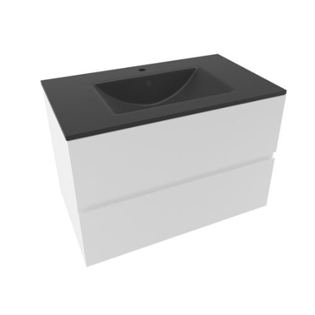 Meuble lave-main & lavabo Verona 46x26cm, Bois Foncé