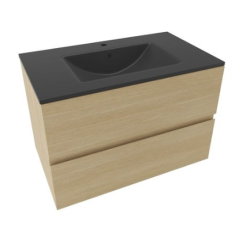 Meuble lave-main & lavabo Verona 46x26cm, Bois Foncé