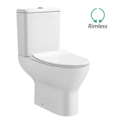 WC à poser Waba - sans bride, double chasse & abattant UF (CT8132)