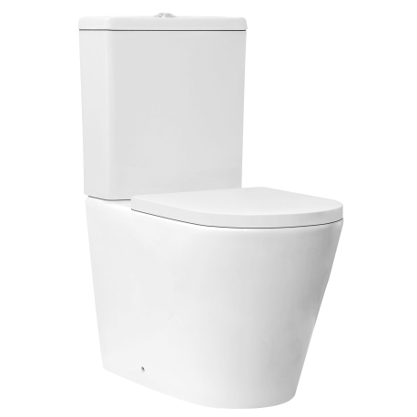 WC à poser Waba - sans bride, double chasse & abattant UF (CT8132)