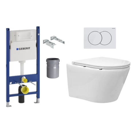 Pack WC : Bâti UP100 + WC Sarx + PLAQUE + fixations + manchon