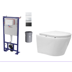 Pack WC : Bâti SATAMS + WC Project blanc + fixations + plaque